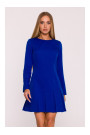 M872 Dress with inverted pleats - royal blue