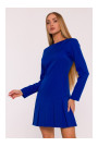 M872 Dress with inverted pleats - royal blue