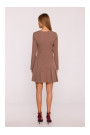 M872 Dress with inverted pleats - mocca