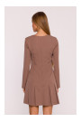 M872 Dress with inverted pleats - mocca