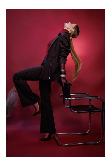 M873 Blazer with cinched waist - brown