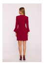 M876 Dress with wide cuffs - maroon