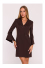 M876 Dress with wide cuffs - brown