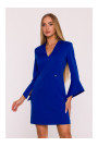 M876 Dress with wide cuffs - royal blue