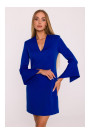 M876 Dress with wide cuffs - royal blue