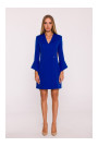 M876 Dress with wide cuffs - royal blue