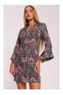 M877 Print dress with wide cuffs - model 1