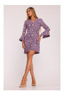 M877 Print dress with wide cuffs - model 3