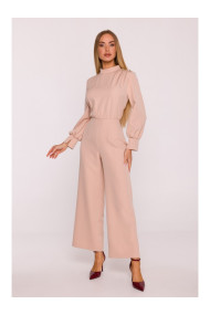 M879 Jumpsuit with stand-up collar - beige
