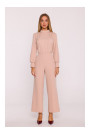 M879 Jumpsuit with stand-up collar - beige