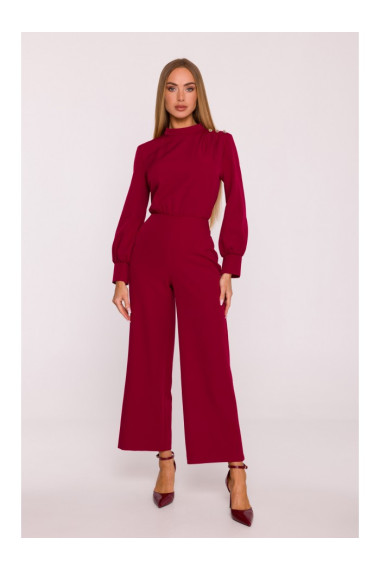 M879 Jumpsuit with stand-up collar - maroon