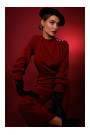 M879 Jumpsuit with stand-up collar - maroon
