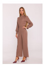 M879 Jumpsuit with stand-up collar - mocca