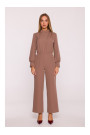 M879 Jumpsuit with stand-up collar - mocca