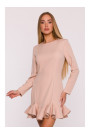 M880 Ruffled hem dress - beige