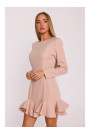 M880 Ruffled hem dress - beige