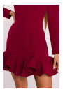 M880 Ruffled hem dress - maroon