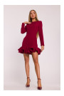 M880 Ruffled hem dress - maroon