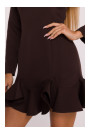 M880 Ruffled hem dress - brown