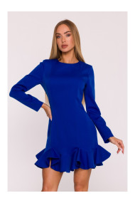 M880 Ruffled hem dress - royal blue
