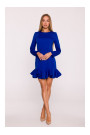 M880 Ruffled hem dress - royal blue