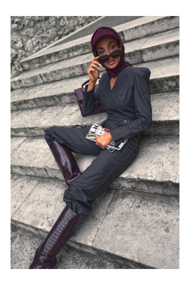 M883 Denim-look jumpsuit - graphite