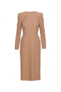S412 Pencil dress with decorative shoulders - beige
