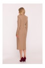 S412 Pencil dress with decorative shoulders - beige