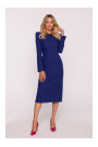 S412 Pencil dress with decorative shoulders - blue