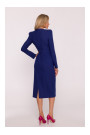 S412 Pencil dress with decorative shoulders - blue