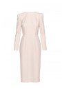 S412 Pencil dress with decorative shoulders - ivory