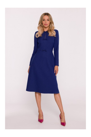 S413 Shift dress with bows - blue