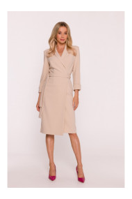 S415 Shirt dress tied at the waist - beige