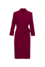 S415 Shirt dress tied at the waist - maroon