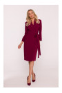 S415 Shirt dress tied at the waist - maroon