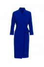 S415 Shirt dress tied at the waist - royal blue