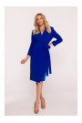 S415 Shirt dress tied at the waist - royal blue