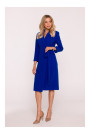 S415 Shirt dress tied at the waist - royal blue