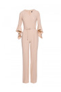 S416 Jumpsuit with ruffled sleeves - beige