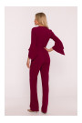 S416 Jumpsuit with ruffled sleeves - maroon