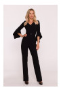 S416 Jumpsuit with ruffled sleeves - black