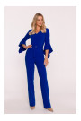 S416 Jumpsuit with ruffled sleeves - royal blue