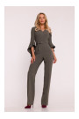 S416 Jumpsuit with ruffled sleeves - khaki