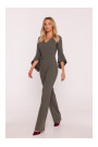 S416 Jumpsuit with ruffled sleeves - khaki