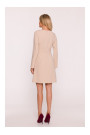 S419 Dress with decorative buttons at the waist - beige