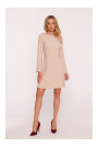 S419 Dress with decorative buttons at the waist - beige