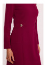 S419 Dress with decorative buttons at the waist - maroon