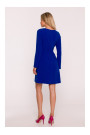 S419 Dress with decorative buttons at the waist - royal blue