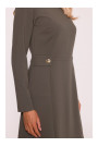 S419 Dress with decorative buttons at the waist - khaki