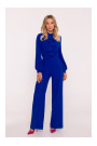 S420 Jumpsuit with a ruffle - royal blue